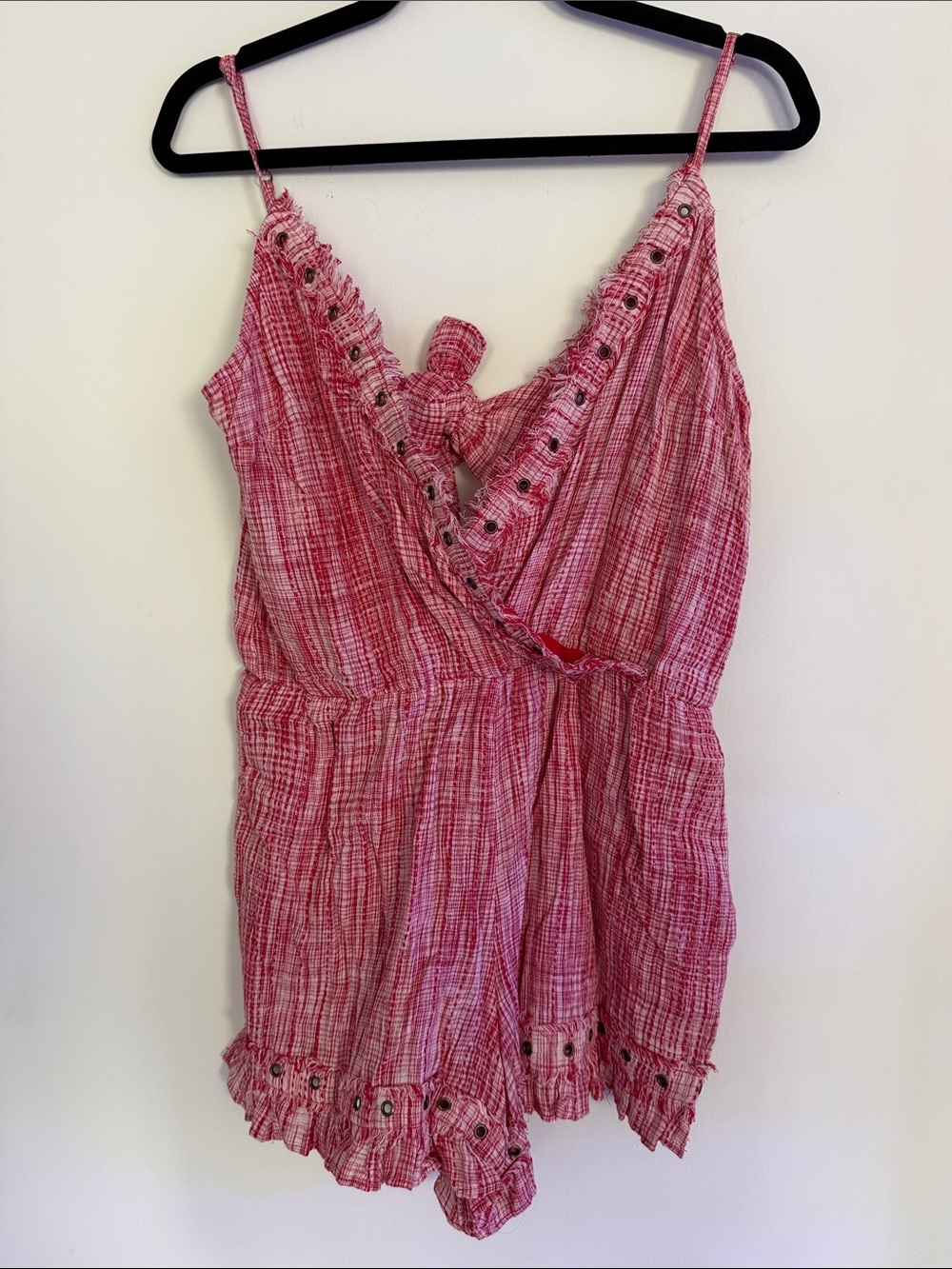 Pink Crinkle Romper - Lightweight Summer Bottoms